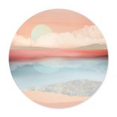 Poster SpaceFrog Designs - Minzfarbener Mond - Rund 