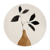 Poster Zweig in goldener Vase - ThingDesign - Rund 