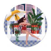 Poster Urlaub auf dem Balkon - Tomljanovic - Rund 