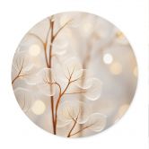Poster Filigrane Blätter Beige - Treechild - Rund 