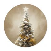 Poster Goldener Weihnachtsbaum - Treechild - Rund 