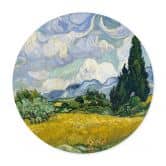 Plakat Van Gogh - Hvedemark med cypresser 