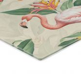 Crédence Flamant rose et feuilles tropicales | Exotisme pour la cuisine - Bloomery Decor 
