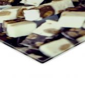 Spritzschutz Nougat mit Schokolade und Mandeln 