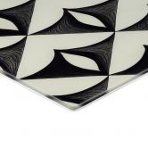 Spritzschutz Geometrische Ornamente in Schwarz-beige - Treechild 