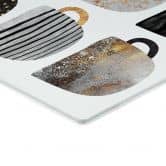 Kitchen Splashback Fredriksson - Coffee Cups: Pretty Black & Gold - Transparent 