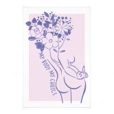 Stoffbild Body Positivity - Line Art Floral 