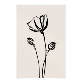 Stoffbild Line Art Mohnblume - Cats & Dotz 