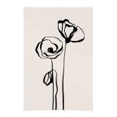 Stoffbild Line Art Zwei Mohnblumen - Cats & Dotz 