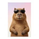 Stoffbild Cooles Capybara mit Sonnenbrille 