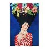Affiche textile Femme avec des fleurs dans les cheveux - Hülya 