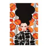 Stoffbild Frau mit Retro-Mohnblumen - Hülya 