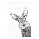 Stoffbild Niedlicher Hase mit Kamillenblumen - Korenkova 