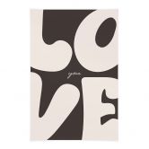 Affiche textile avec typographie - Love you Retro Letters 
