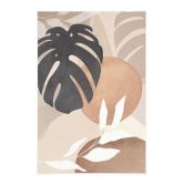 Stoffbild Boho Monstera Pflanze in Naturtönen - Melloi Art Prints 