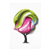Stoffbild Baum mit bunter 3D-Krone - Mielu 