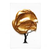 Stoffbild Baum mit goldener 3D-Krone - Mielu 