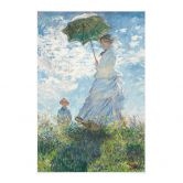 Affiche textile Monet - Femme à l'ombrelle - Madame Monet et son fils 