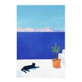 Stoffbild Siesta mit Katze am Meer - Rivers 