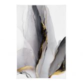 Textielposter Abstracte compositie in goud en grijs - Shelest 