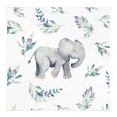 Affiche textile Bébé éléphant mignon entre des branches boho - UN Designs - Carré 