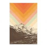 Affiche textile Bodart - Paysage de montagne rétro 