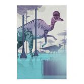 Stoffbild Corythosaurus - Braun 
