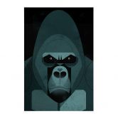 Stoffbild Gorilla - Braun 