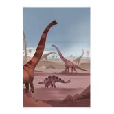 Stoffbild Im Land der Dinosaurier - Braun 