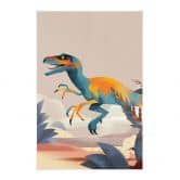 Affiche textile Velociraptor - Braun 