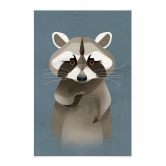 Stoffbild Waschbär - Braun 