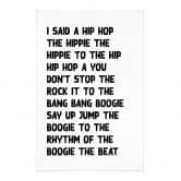 Stoffbild Songtext I said a hip hop 