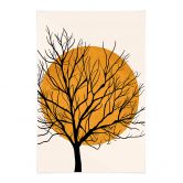Affiche textile Kubistika - Golden Sun behind a Tree 