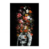 Stoffbild Astronaut mit Blumen-Arrangement - Nicebleed 