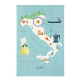 Affiche textile Carte de l'Italie - Rivers 