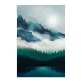Tekstil plakat Tåget landskab om natten - SpaceFrog Designs 