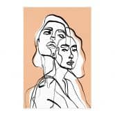 Stoffbild Line Art Porträt von zwei Frauen - Treechild 