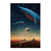 Stoffbild Heine - Zwei Wale im Weltall - Astro Cruise 