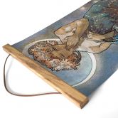 Leinwand, Banner, Stoffbild Mucha - Sterne: Der Mond - Panorama 
