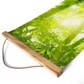 Affiche textile Soleil dans la forêt de bambous - panorama 