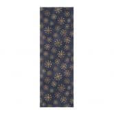 Affiche textile Hiver - Flocons de neige dorés sur bleu - Panorama 