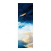 Stoffbild Pinselstriche Blau und Gold - Panorama - Haniff 
