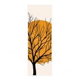 Stoffbild Kubistika - Goldene Sonne hinter einem Baum - Panorama 