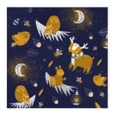 Affiche textile Animaux de la forêt dans la nuit - UN Designs 