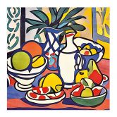 Stoffbild Milch und Obst - Inspiriert von Matisse - Zamart - Quadratisch 