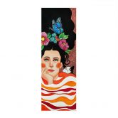Affiche textile Femme avec couronne de fleurs et chats - Hülya - Panorama 