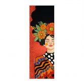 Stoffbild Lächelnde Frau mit orangen Blumen - Hülya - Panorama 