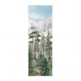 Affiche textile Animaux de la forêt alpine verte - Kikki Belle - Panorama 