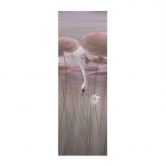 Stoffbild Lotusblumen mit Schwan im Wasser in Altrosa - Ms Tiff - Panorama 