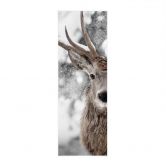 Affiche textile Cerf dans les rafales de neige - Strigel - Panorama 